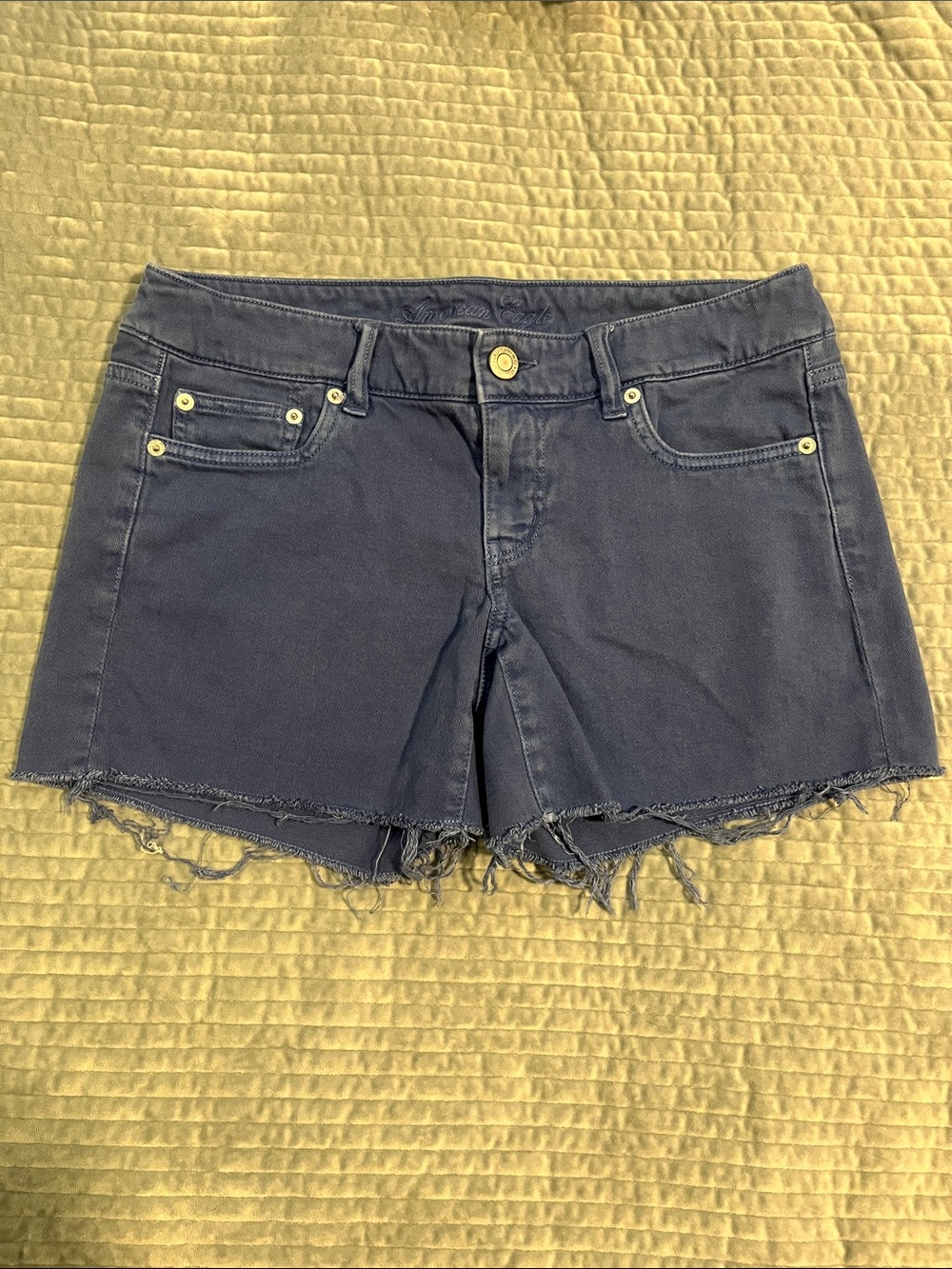 AE blue denim shorts